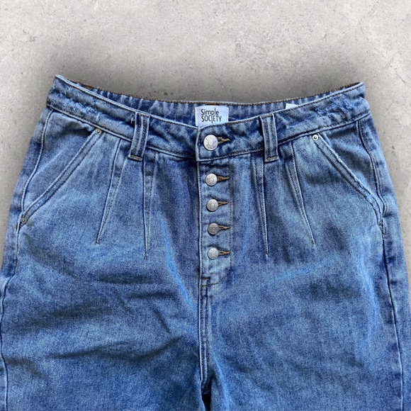 Simple Society Button Fly Paperbag Waist Jeans Size 9/29 - Picture 5 of 10